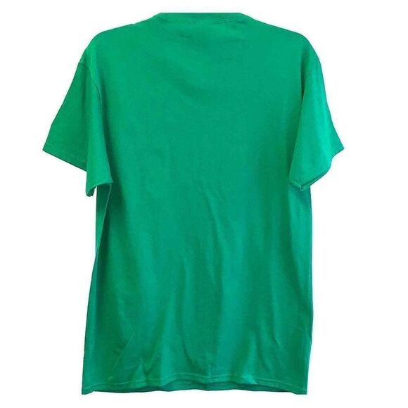 Nice Naughty Really Tried Christmas Crew Neck Tee Unisex Medium Green Short Slv - Picture 2 of 3